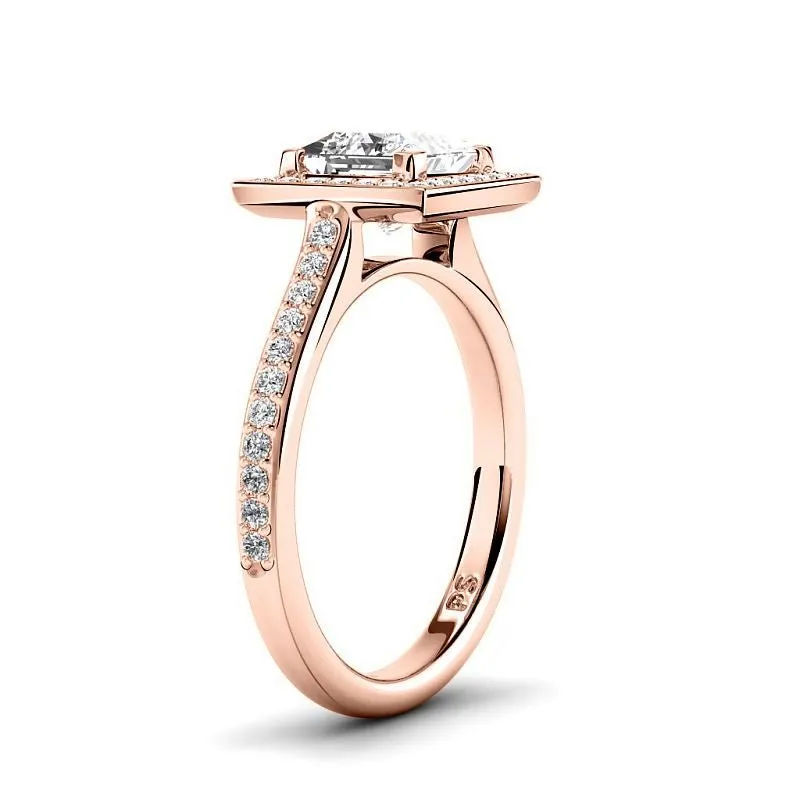 0.80-3.30 CT Round & Princess Cut Lab Grown Diamonds - Halo Ring