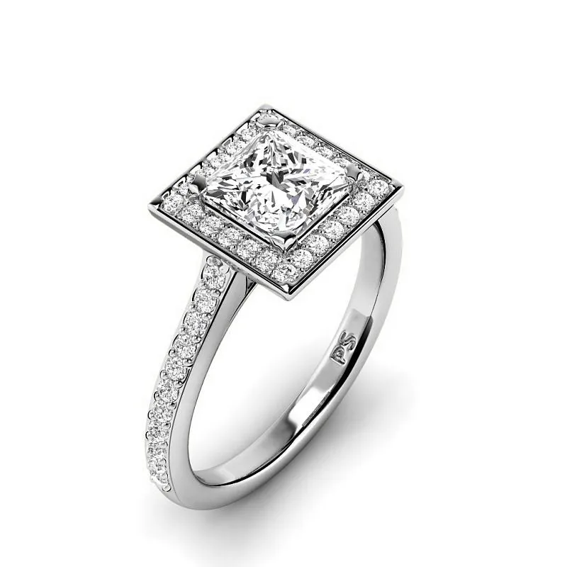 0.80-3.30 CT Round & Princess Cut Lab Grown Diamonds - Halo Ring