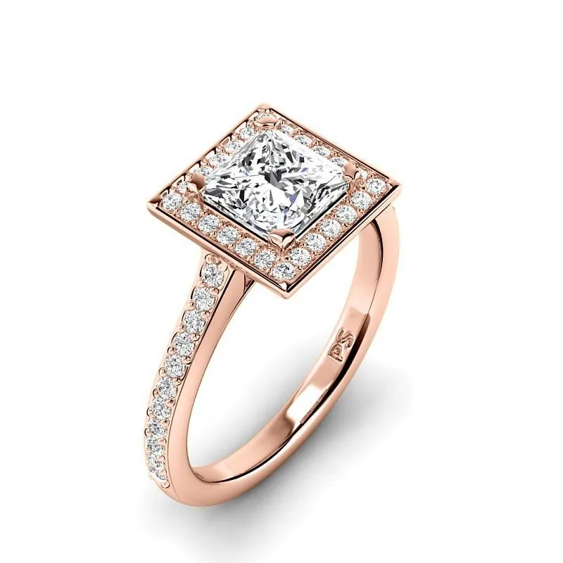 0.80-3.30 CT Round & Princess Cut Lab Grown Diamonds - Halo Ring