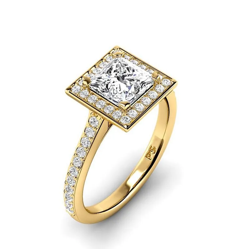 0.80-3.30 CT Round & Princess Cut Lab Grown Diamonds - Halo Ring