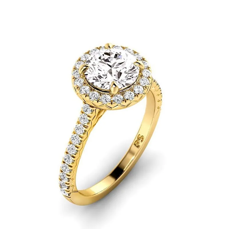 0.95-3.45 CT Round Cut Lab Grown Diamonds - Halo Ring