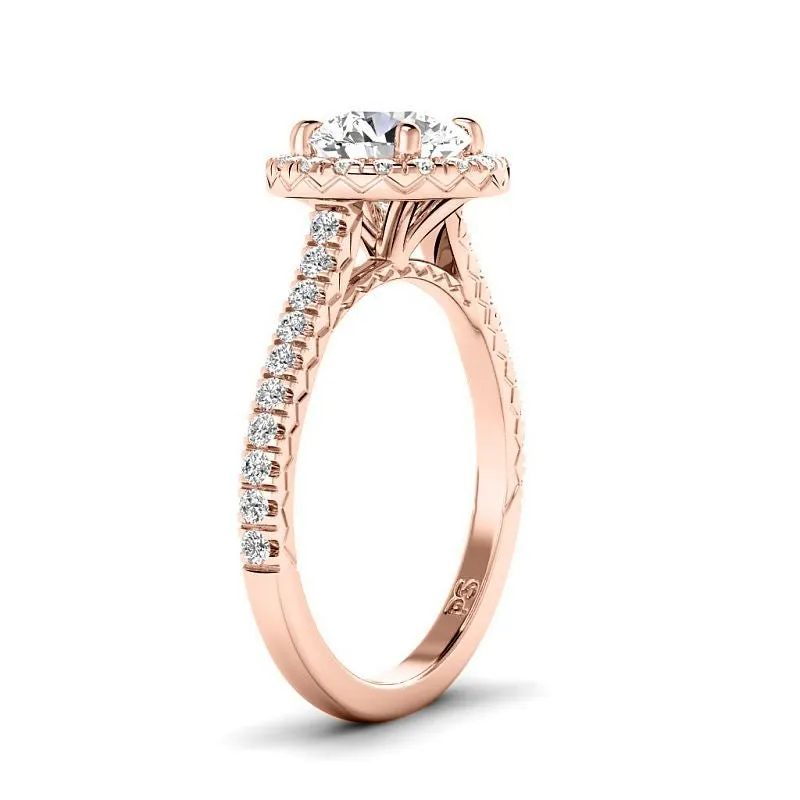 0.95-3.45 CT Round Cut Lab Grown Diamonds - Halo Ring