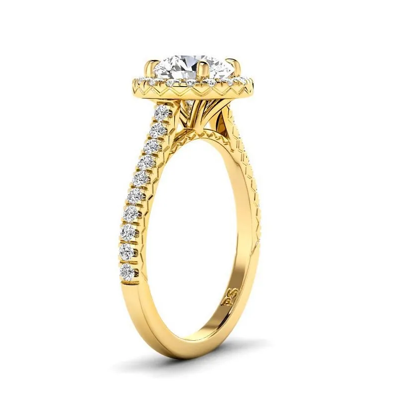 0.95-3.45 CT Round Cut Lab Grown Diamonds - Halo Ring