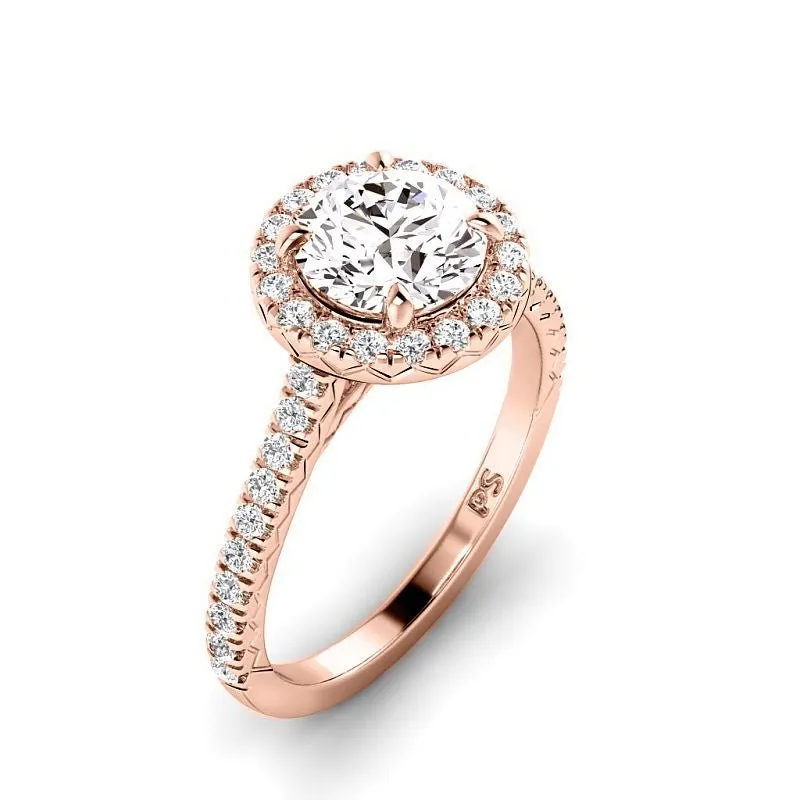 0.95-3.45 CT Round Cut Lab Grown Diamonds - Halo Ring