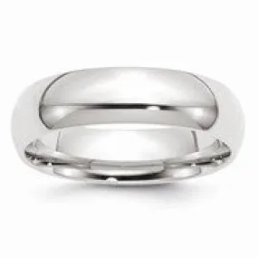 10k White Gold 6mm Standard Comfort Fit Wedding Band Ring