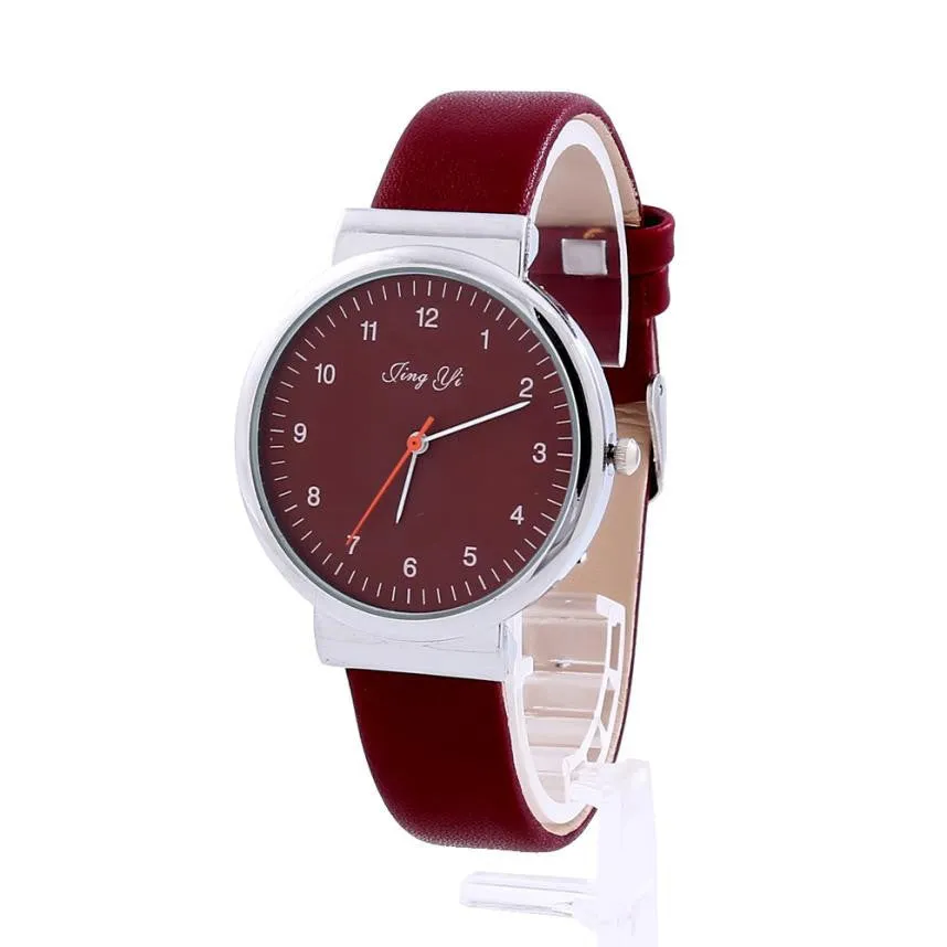 2016 Brand New Classic Men's Watch Roman Number Quartz Leather Wrist Watch Relogio Masculino Red White