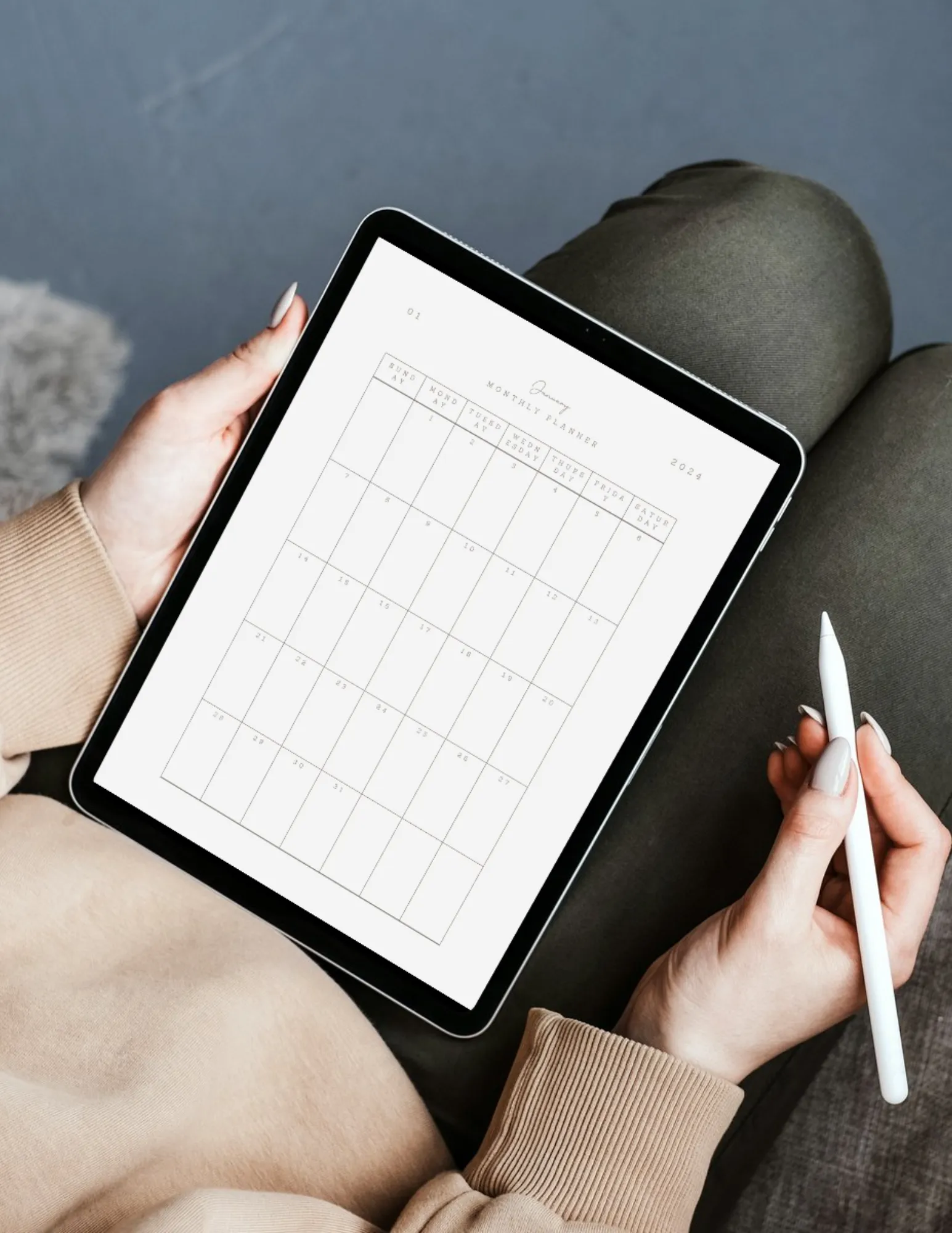 2024 Minimalist Digital Monthly Planner | Focus & Thrive with Simplicity