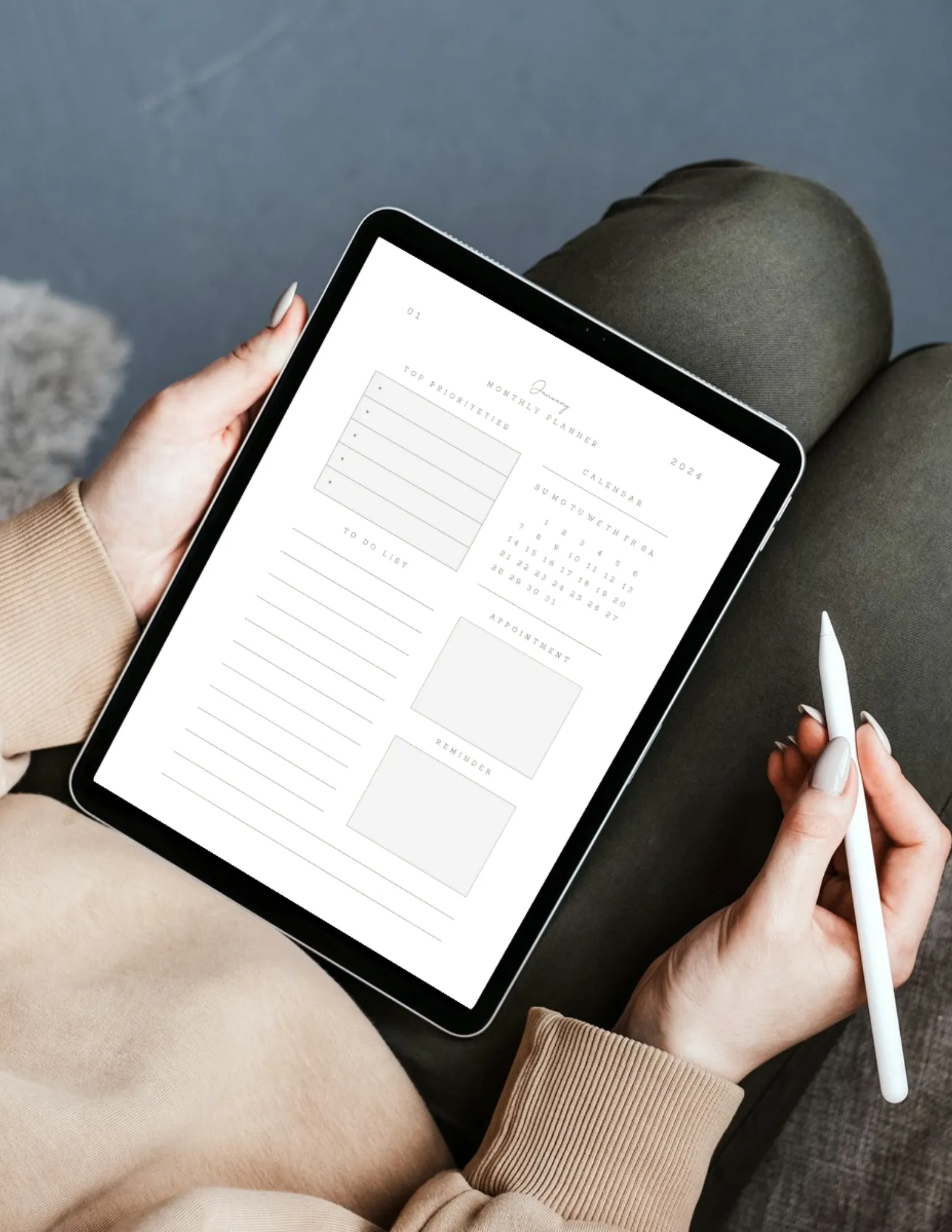 2024 Minimalist Digital Monthly Planner | Focus & Thrive with Simplicity
