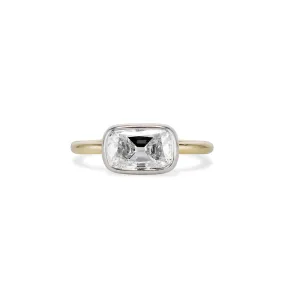 2.21 Carat Elongated Antique Cushion Cut East West Ring