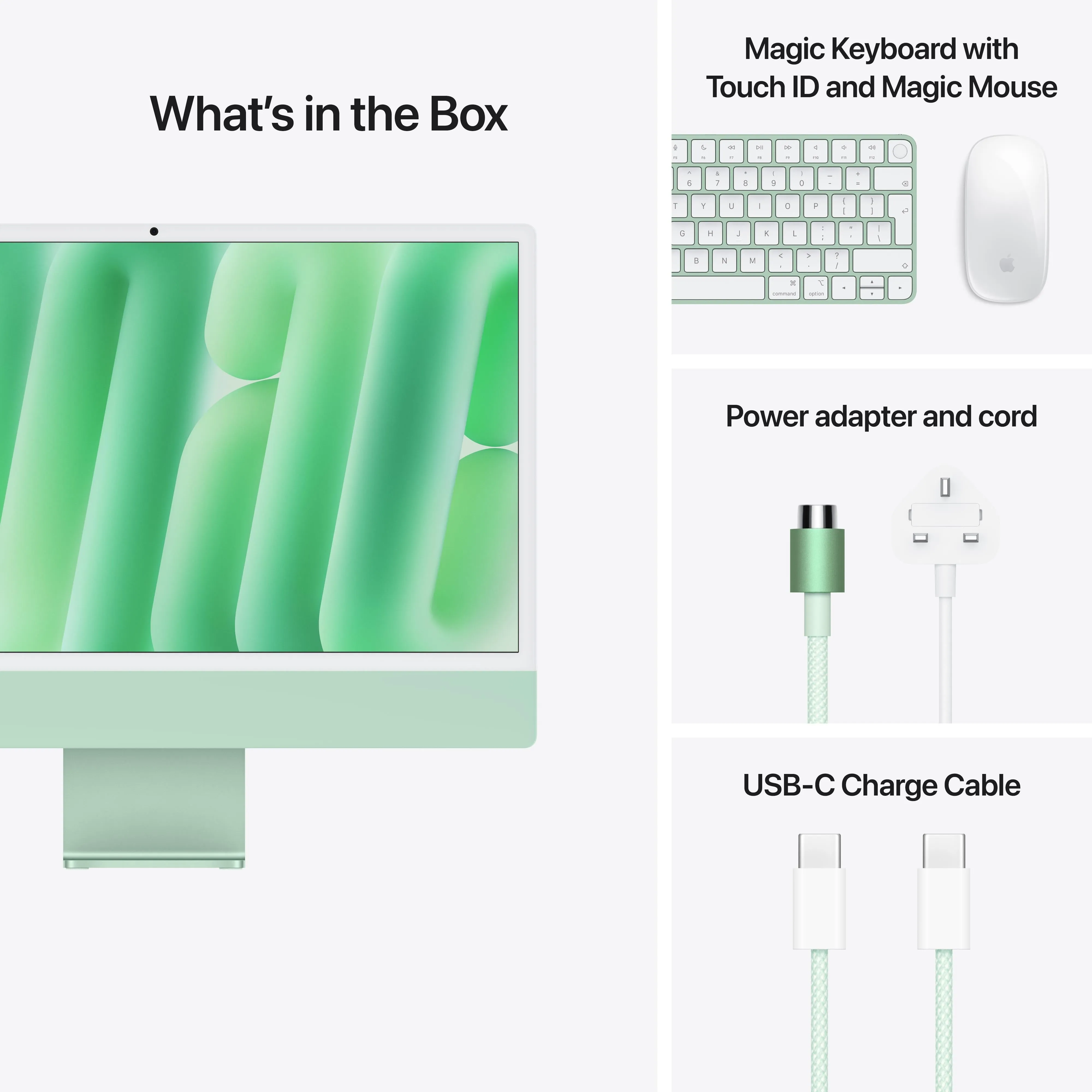 24-inch iMac with Retina 4.5K display: Apple M4 chip with 10-core CPU and 10-core GPU, 256GB SSD - Green