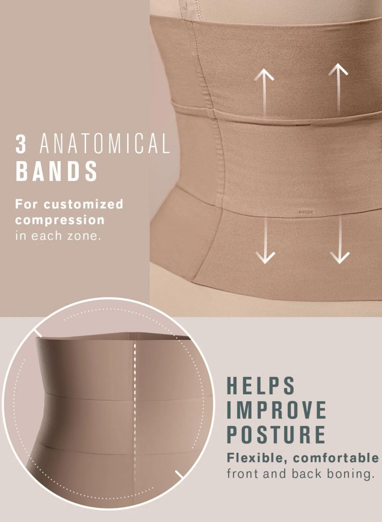 3-Belt Custom Waist Cincher with Lumbar Support - Black