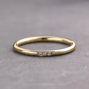 3 Diamond Round Wedding Band, 14k Yellow Gold
