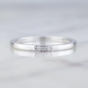 3 Diamond Wedding Band, Rectangle Band, Platinum