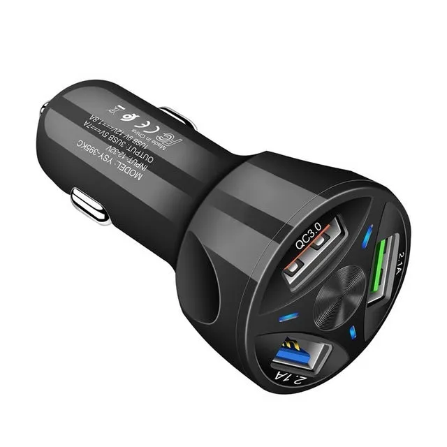 3-port Usb Car Fast Charger DC 12-24v Multi-port 1.1a/2a/2.1a