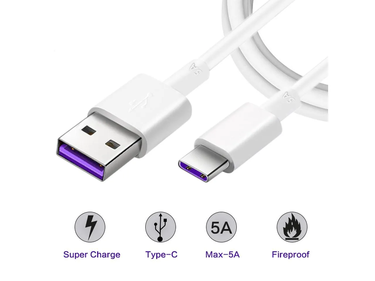 3.3ft 5A USB C Cable Fast Charge & Sync - USB Type C Cable 3.3ft for Samsung Galaxy S10/S9/S8te 9, LG V20/G6/G5, Sony,Huawei and More