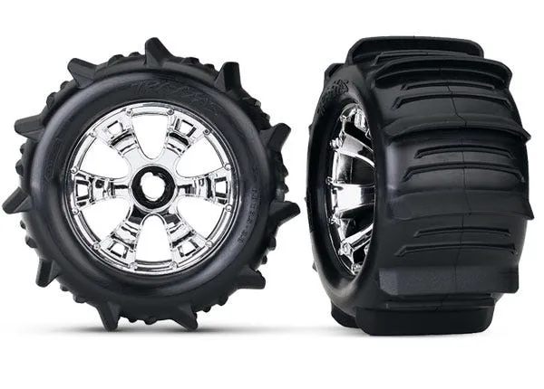 5672 Paddle Tires & wheels, assembled, glued 17mm Hub