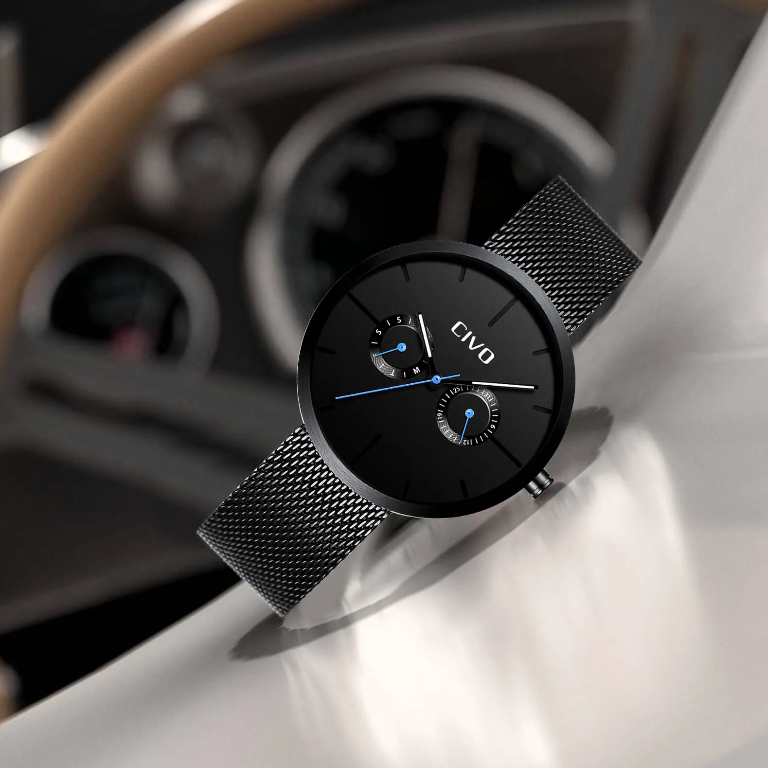 8039C | Quartz Men Watch | Mesh Band