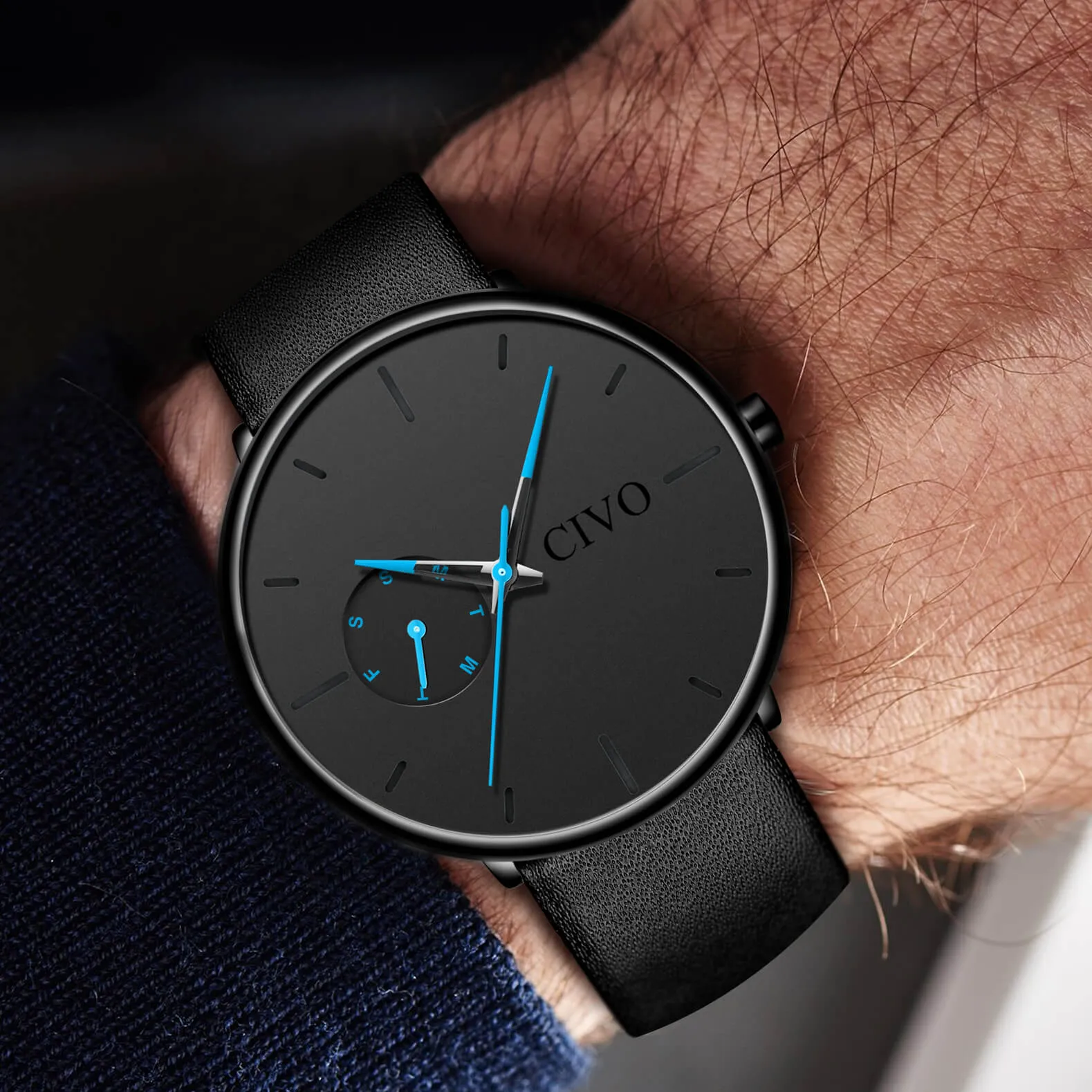 8052C | Quartz Men Watch | Leather Band