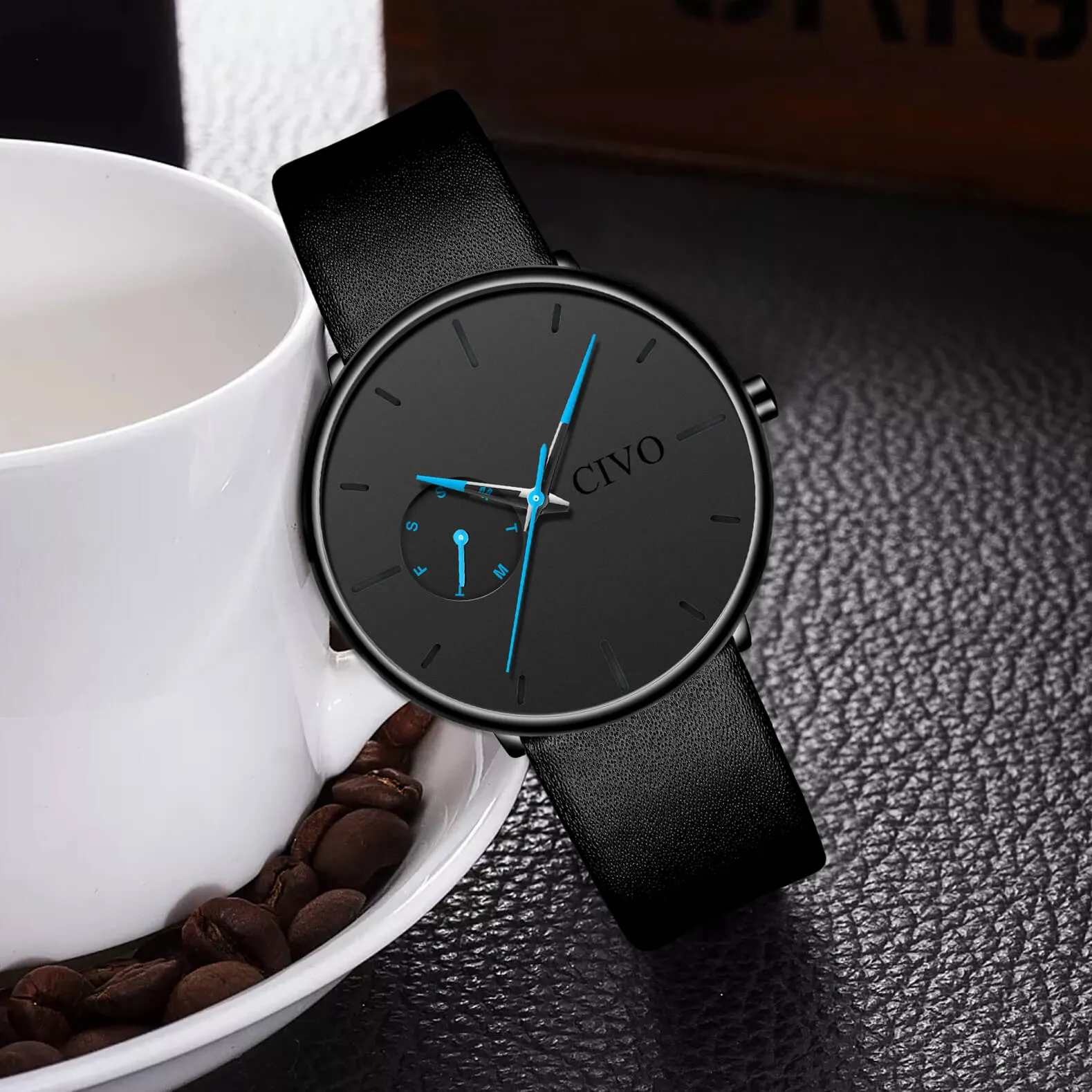 8052C | Quartz Men Watch | Leather Band