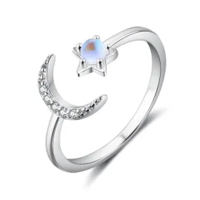 925 Sterling Silver Moon Ring