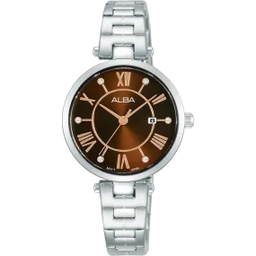 Alba Fashion Dress Analogue Brown Dial Womens Watch AH7AN7X