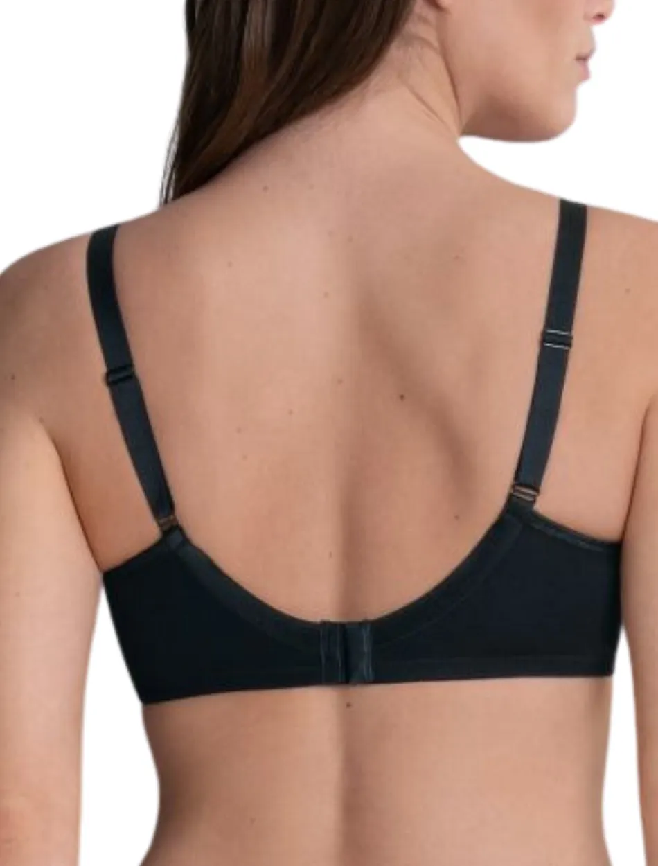 Anita Allie Cotton Mastectomy Bra, Black | Black Cotton Mastectomy Bra | Cotton Pocketed Bra