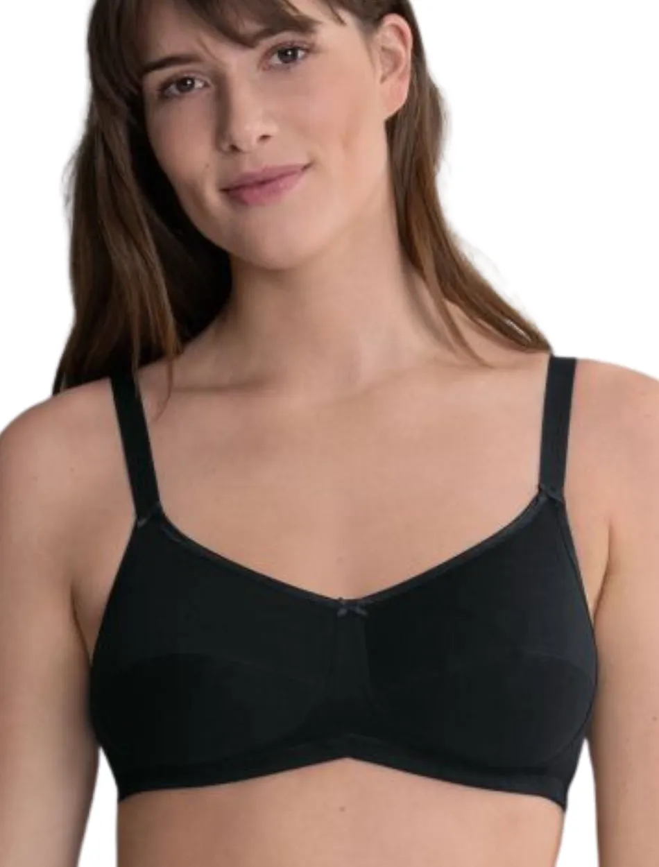Anita Allie Cotton Mastectomy Bra, Black | Black Cotton Mastectomy Bra | Cotton Pocketed Bra