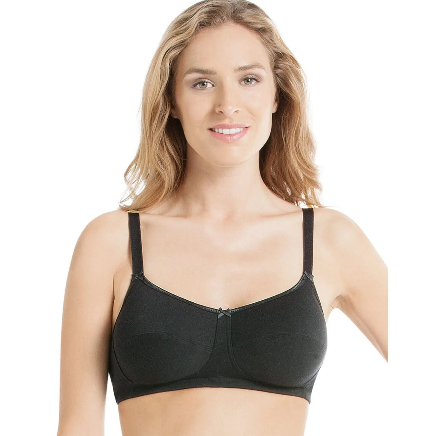 Anita Allie Cotton Mastectomy Bra, Black | Black Cotton Mastectomy Bra | Cotton Pocketed Bra