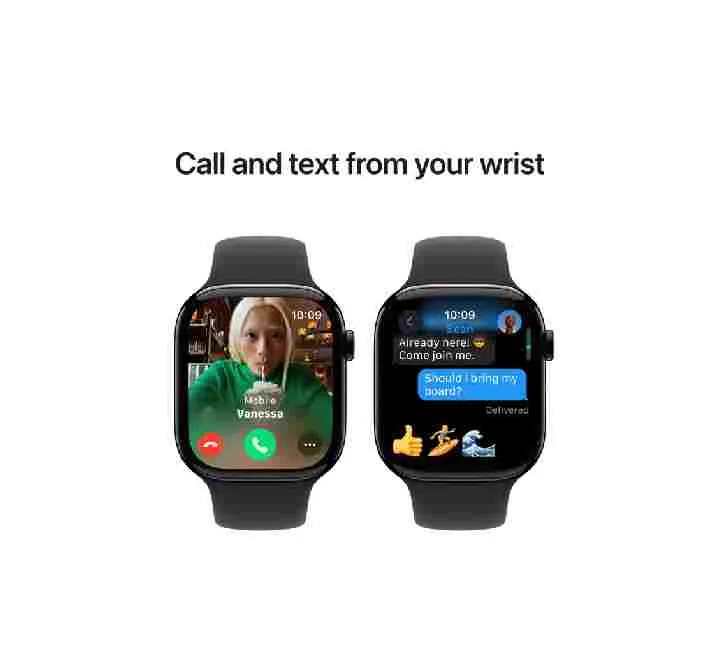 Apple Watch Series 10 GPS, 42 mm Jet Black Aluminium Case with Black Sport Band – MWWF3 (M/L)