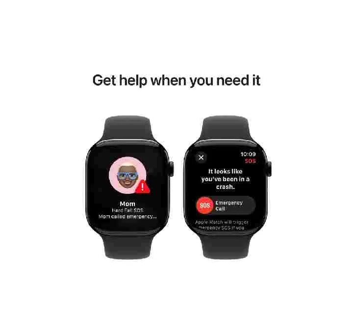 Apple Watch Series 10 GPS, 42 mm Jet Black Aluminium Case with Black Sport Band – MWWF3 (M/L)