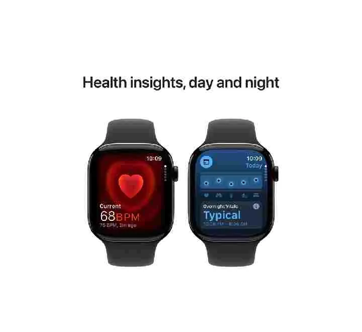 Apple Watch Series 10 GPS, 42 mm Jet Black Aluminium Case with Black Sport Band – MWWF3 (M/L)