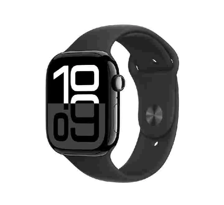 Apple Watch Series 10 GPS, 42 mm Jet Black Aluminium Case with Black Sport Band – MWWF3 (M/L)