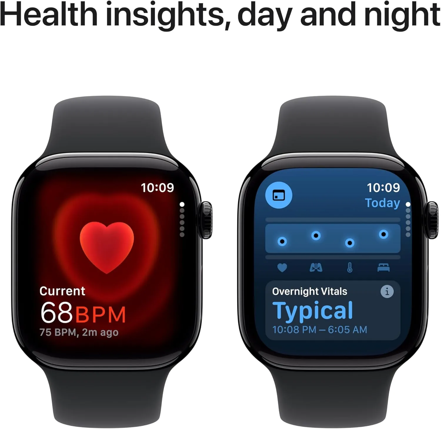 Apple Watch Series 10 [GPS, 42mm] – Jet Black Aluminum Case with Black Sport Band (S/M)