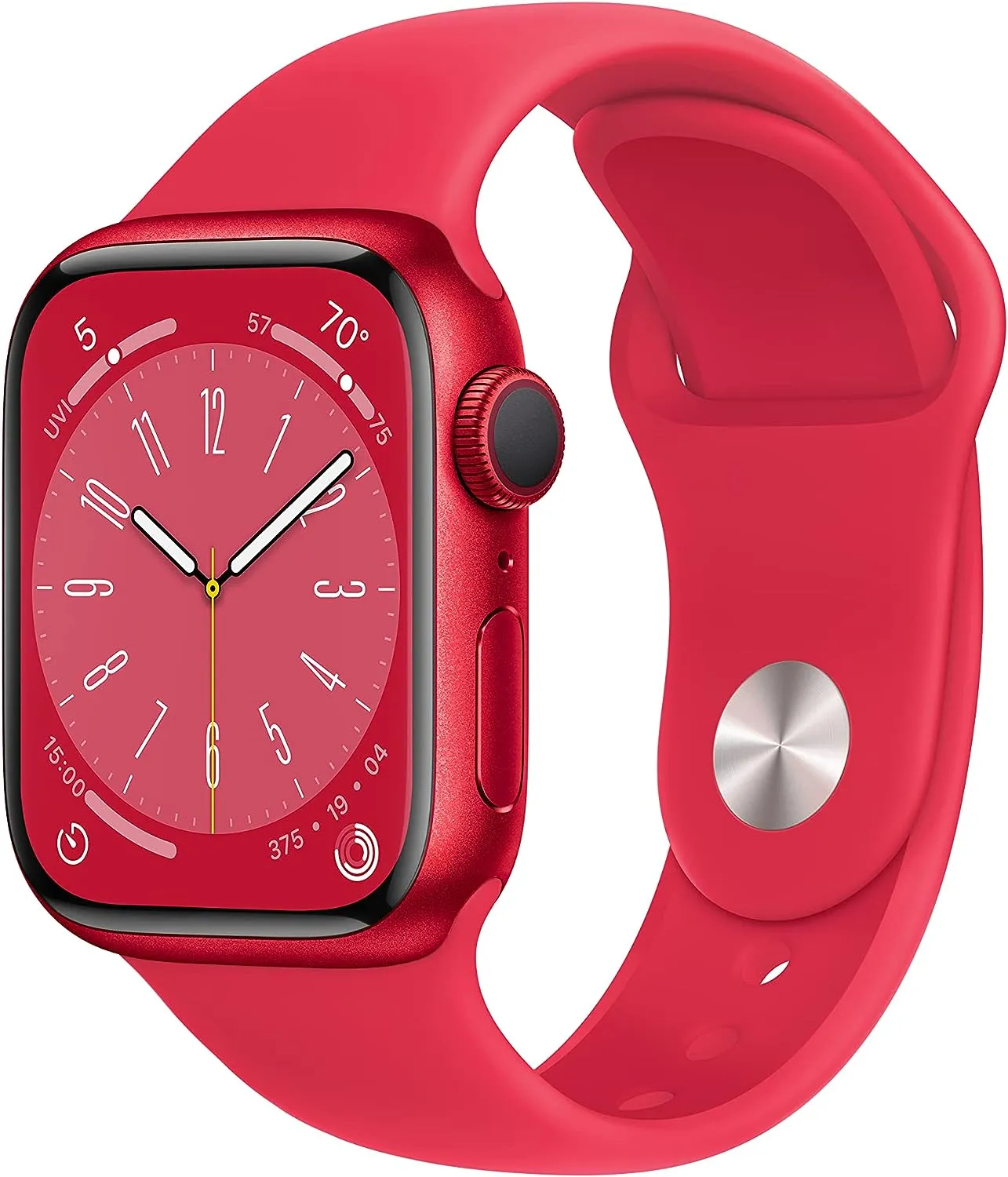 Apple Watch Series 8 41mm (GPS CELLULAR) Red Aluminum Case with Red Sport Band - Size:M/L -  (MNV63LL/A)