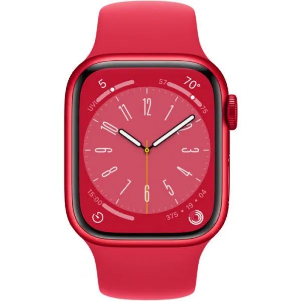 Apple Watch Series 8 41mm (GPS) Red Aluminum Case with Red Sport Band - Size:M/S -  (MNUG3LL/A)