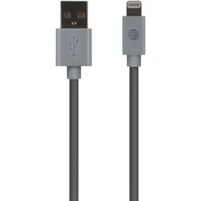 AT&T LC10-GRY Charge & Sync USB Cable with Lightning Connector, 10ft (Gray)