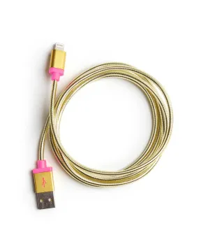 Back Me Up! iPhone Charging Cord - Metallic Gold