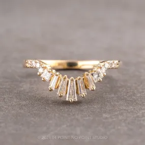 Baguette Diamond Wedding Band, Large Gretchen Setting, 14K Yellow Gold