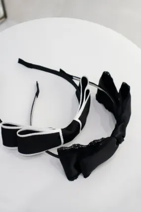 B.DARIN'S Made Black Bow Ribbon Hair Bands (2Styles)
