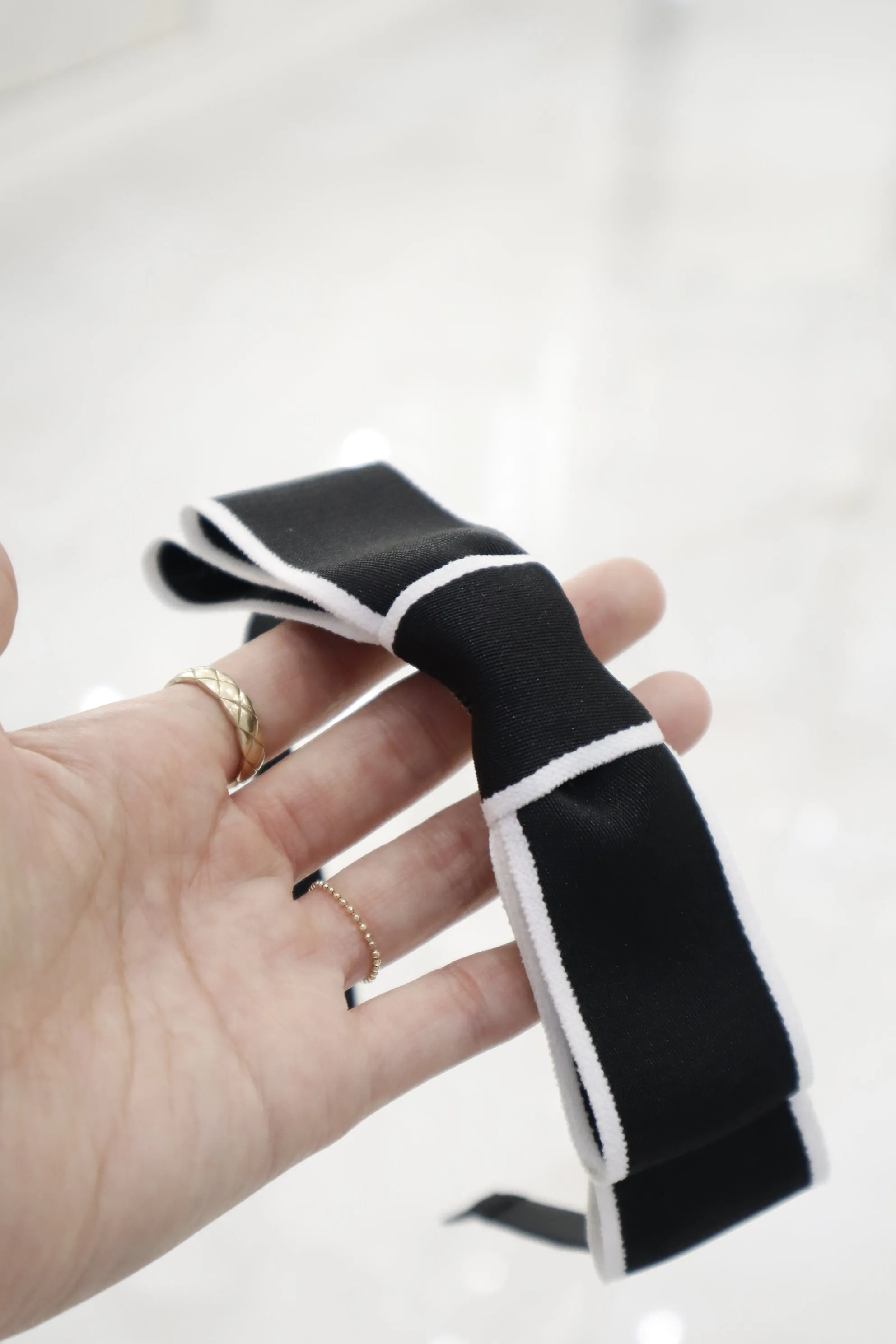 B.DARIN'S Made Black Bow Ribbon Hair Bands (2Styles)