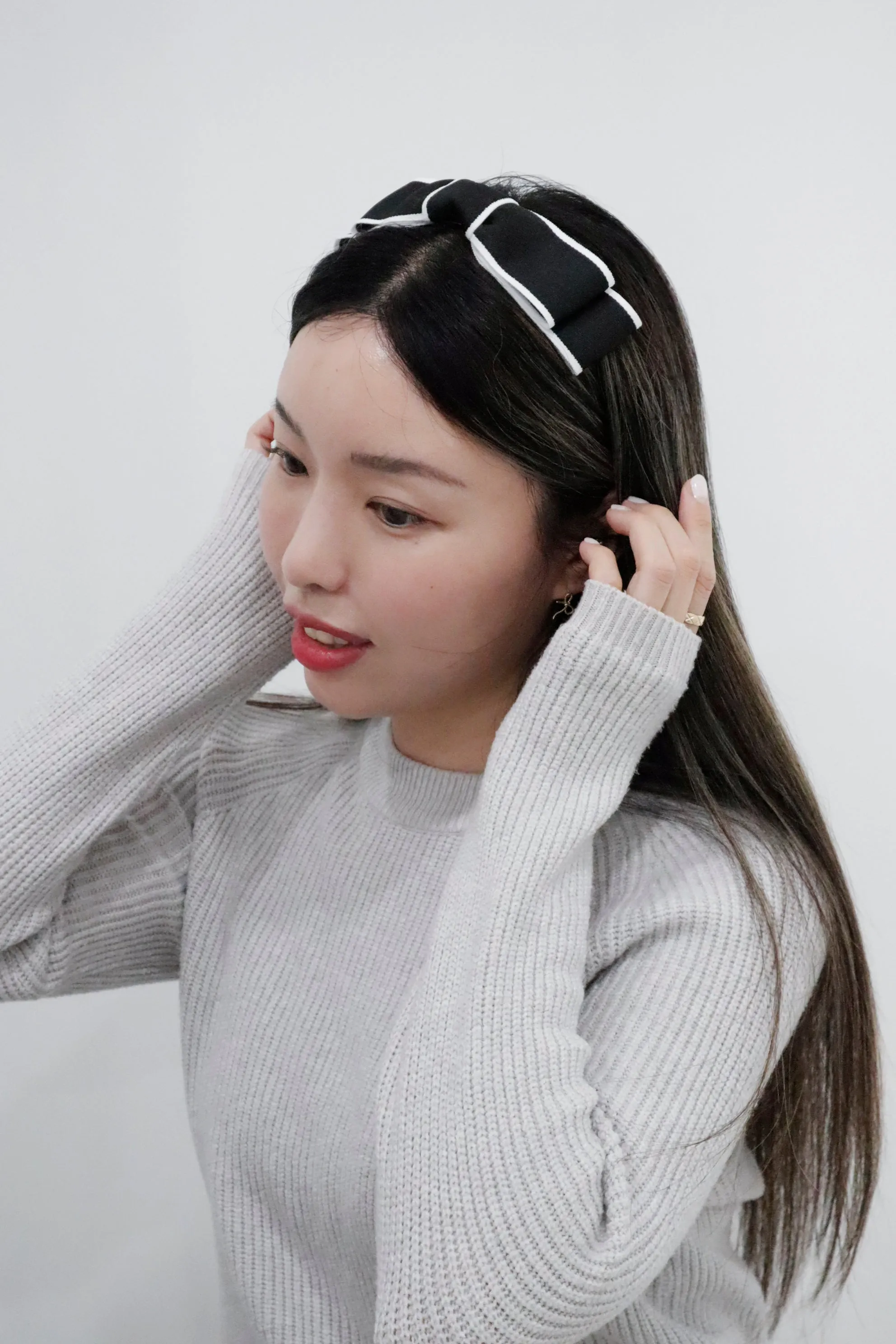 B.DARIN'S Made Black Bow Ribbon Hair Bands (2Styles)