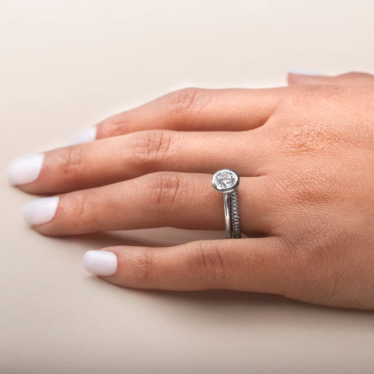 Bezel Set Engagement Ring
