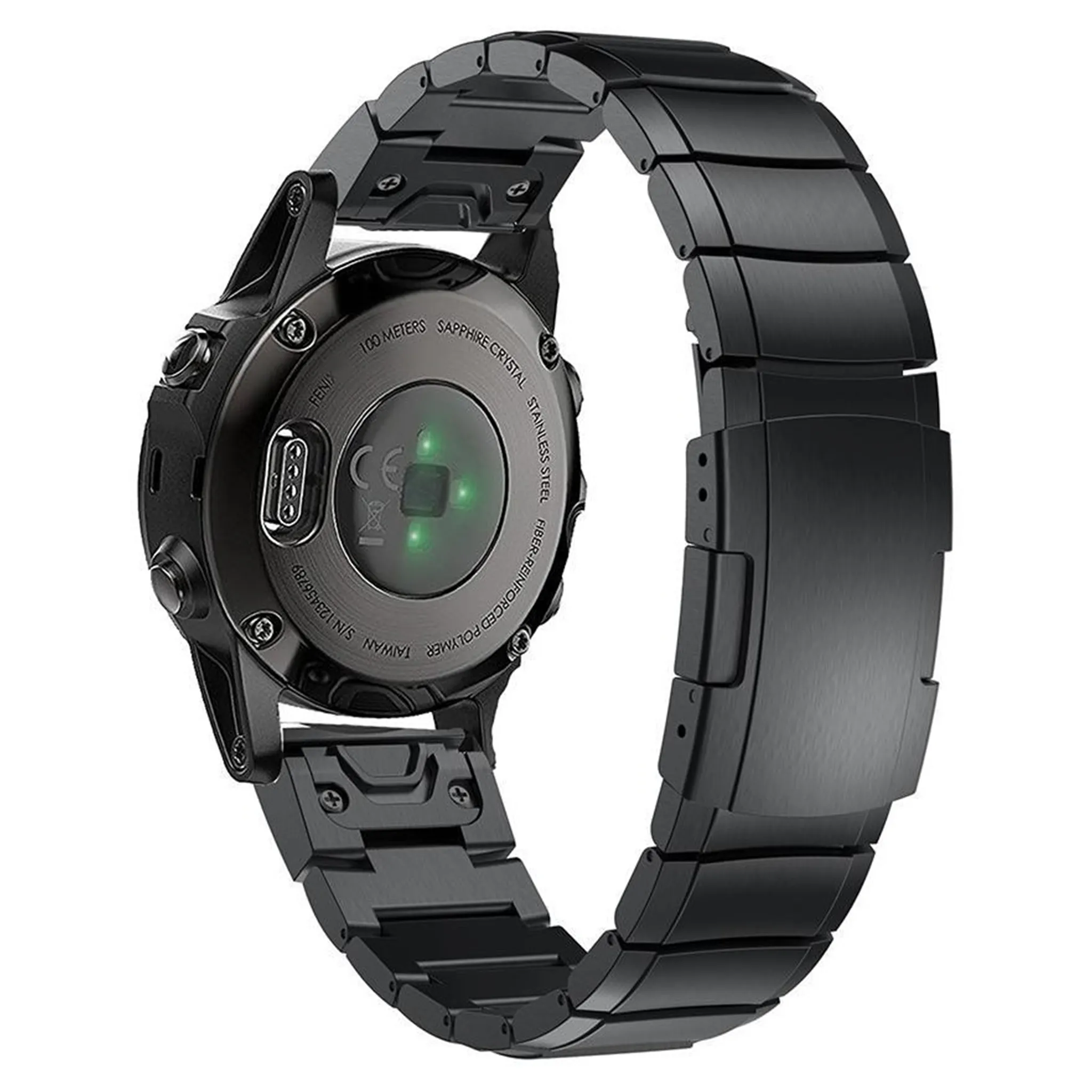 Black Ceramic Stainless Steel Garmin Fenix 6S / 7S / 8 (43MM) Band