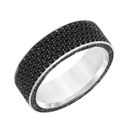 Black Pave Diamond Band