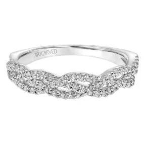 Braided Diamond Wedding Band