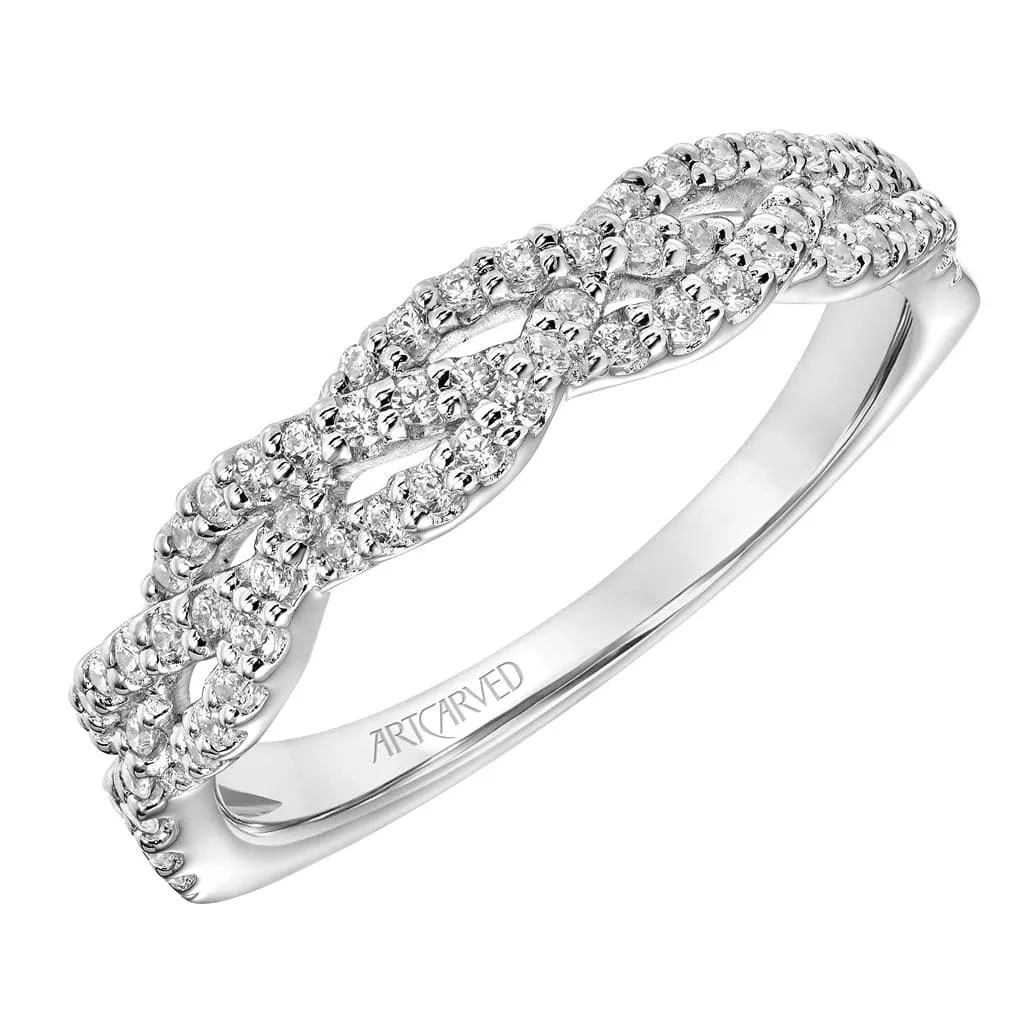 Braided Diamond Wedding Band