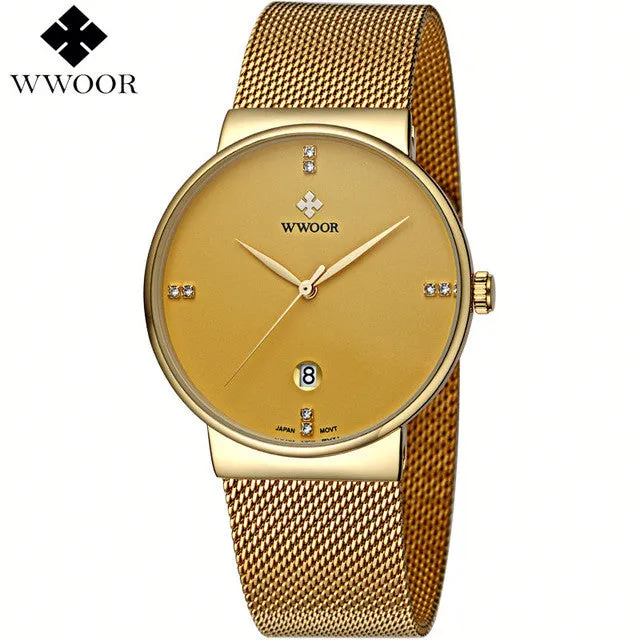 Brand Luxury Date Waterproof Quartz Watch Men Casual Sport Watches Male Black Stainless Steel Watch Slim Clock relogio masculino