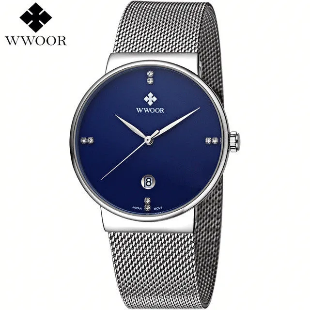 Brand Luxury Date Waterproof Quartz Watch Men Casual Sport Watches Male Black Stainless Steel Watch Slim Clock relogio masculino