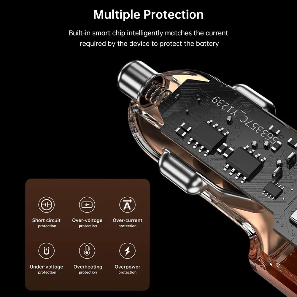 C45 Car Charger Adapter Fast Charging 43W USB A USB C Port Car