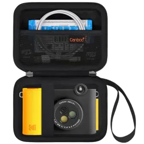 Canboc Carrying Case Compatible with KODAK Smile  Wireless Digital Instant Print Camera, Mesh Pocket fit Photo Paper, USB Cable, Black (Case Only)